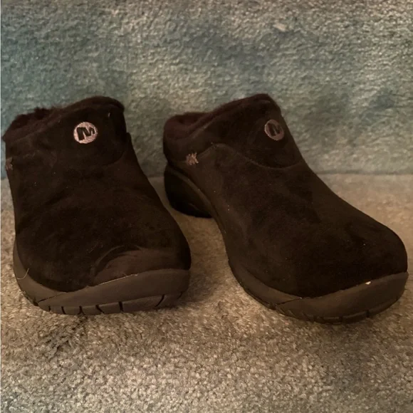NWT Merrell Clogs ENCORE ICE BLACK SUEDE size 7  Sherpa lined super comfy! - Picture 3 of 8